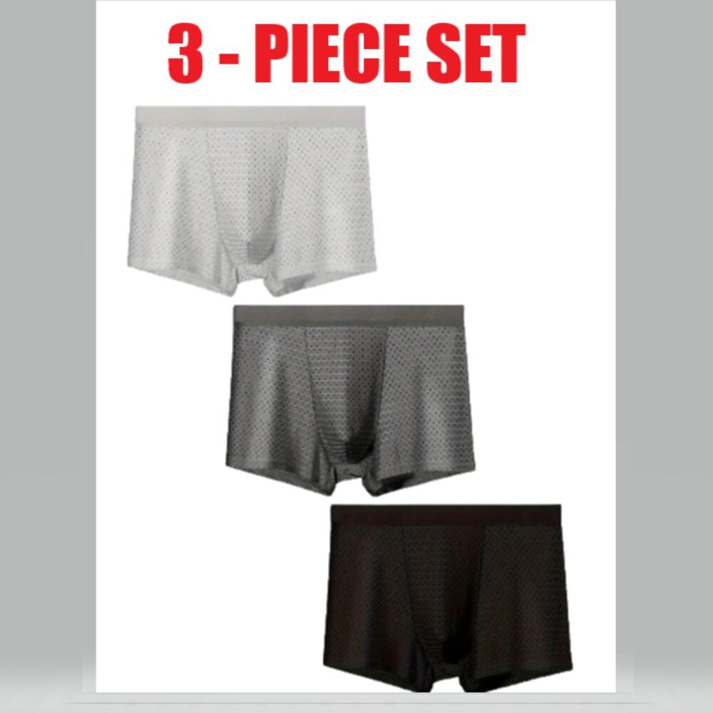 Men's plus size underwear three piece set, comfortable, breathable, sweat absorb